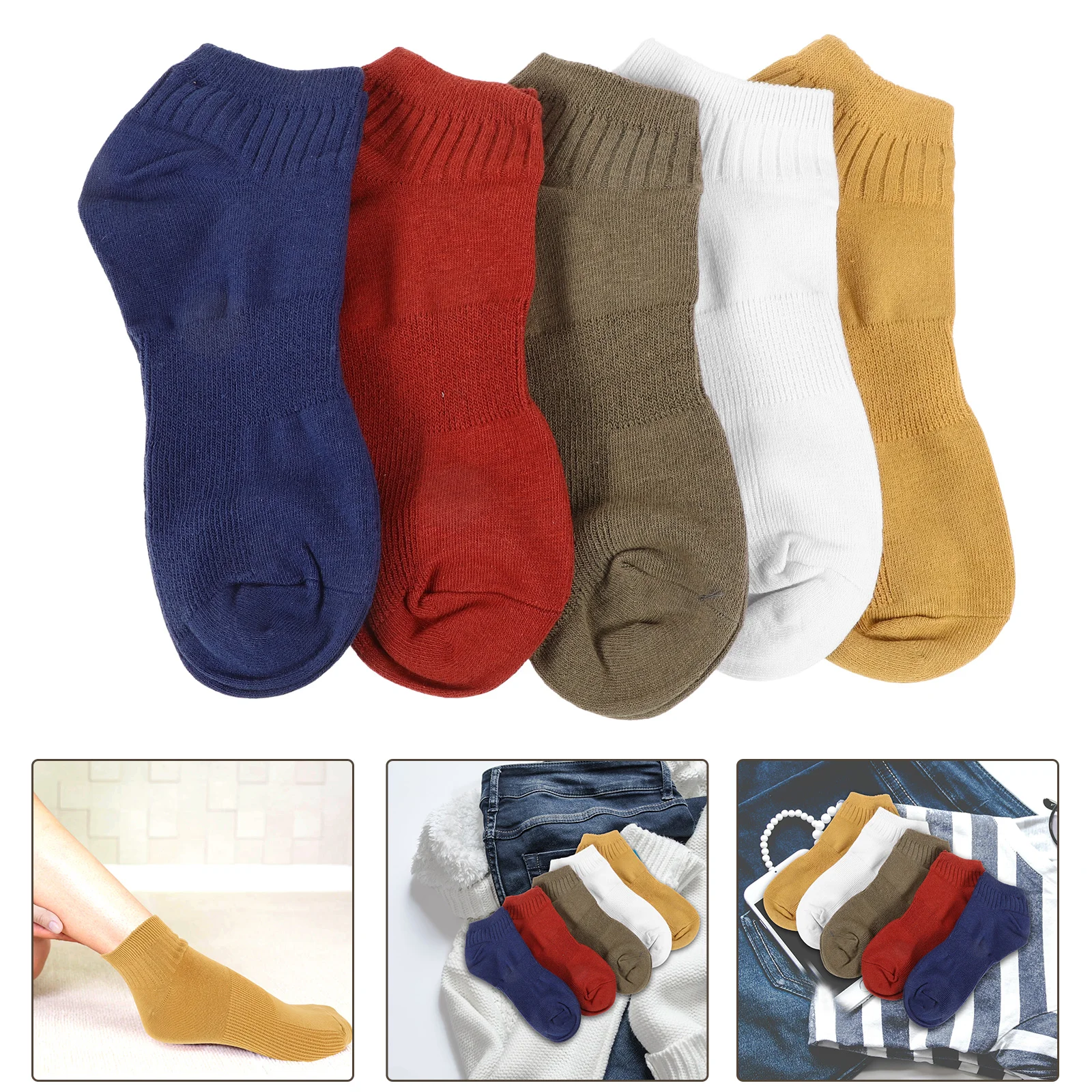 

10 Pairs Boat Socks for Men Convenient Sports Vintage Japanese Stable Performance Antiskid Shallow All-day Wear