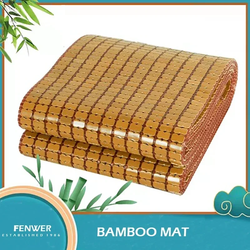 

FENWER Summer Bamboo Mahjong Mat Handmade Natural Comfort Cool Summer Foldable Mattress