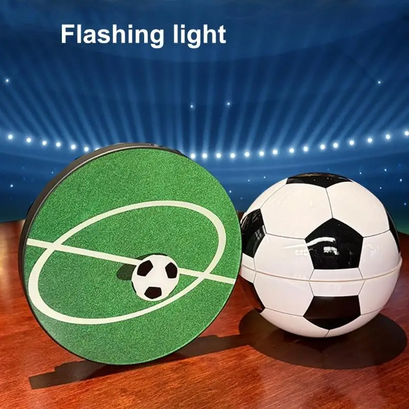 Floating Soccer Ball Lamp with Display, Touch Button Base, 3 Light Tones, Bedroom Table Light and Sports Theme Desk Accent