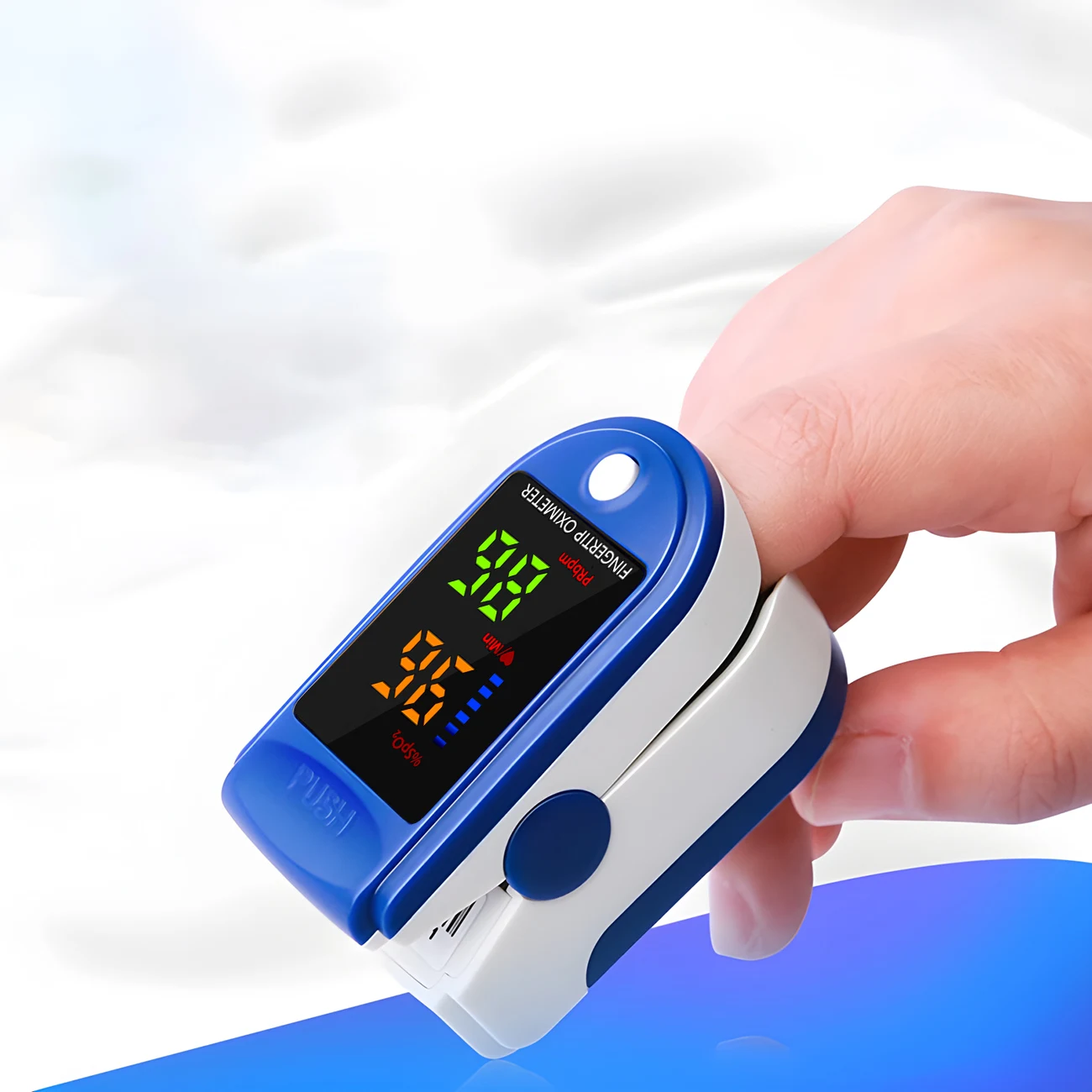 LED Fingertip Oximeter Heart Rate SpO2 PR Monitor Finger Clip Blood Oxygen Saturation Pulse Monitoring Energy Saving Pulsometer