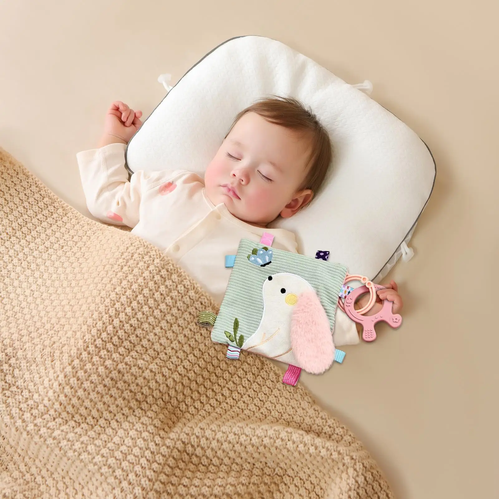 Kids Sleep Companion Bunny Shape Breathable Gentle Towel Soft Rabbit Security Blanket For Girl Car Seat Bed Travel Home Indoor