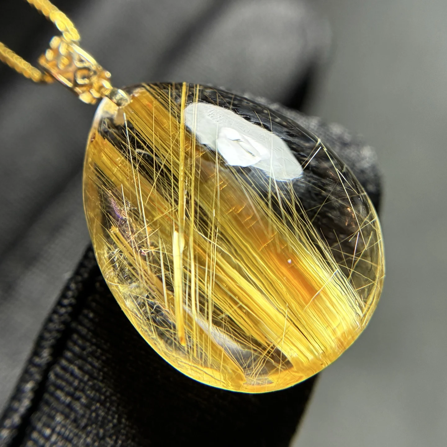 

Натуральное золотое волосы, рутилированный кварцевый кулон, ожерелье для женщин, леди, богатство, целебный кристалл, 20x15 мм, бусины из драгоценных камней, ювелирные изделия AAAAA