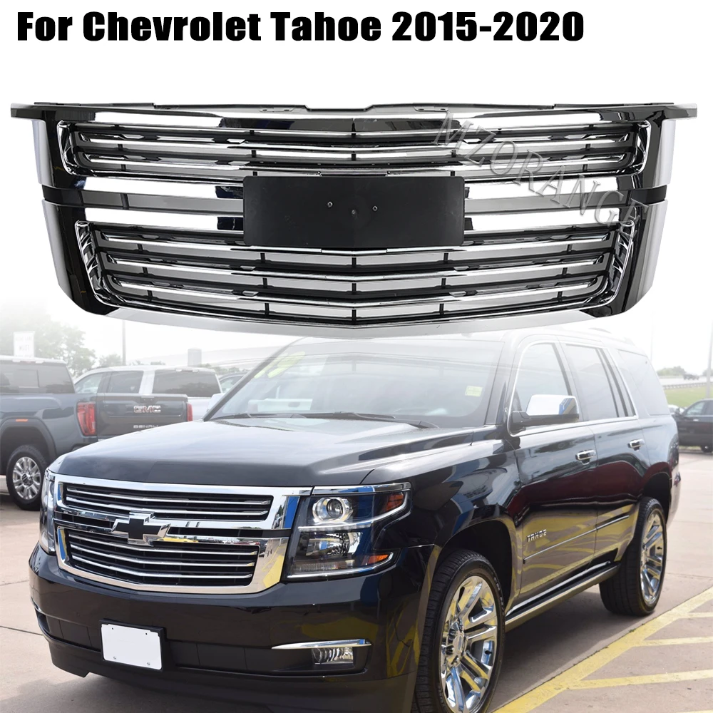 Front Bumper Grille for Chevrolet Tahoe /Suburban LTZ Style 2015 2016 2017 2018-2020 Grilles Car Grills Radiator Racing chrome