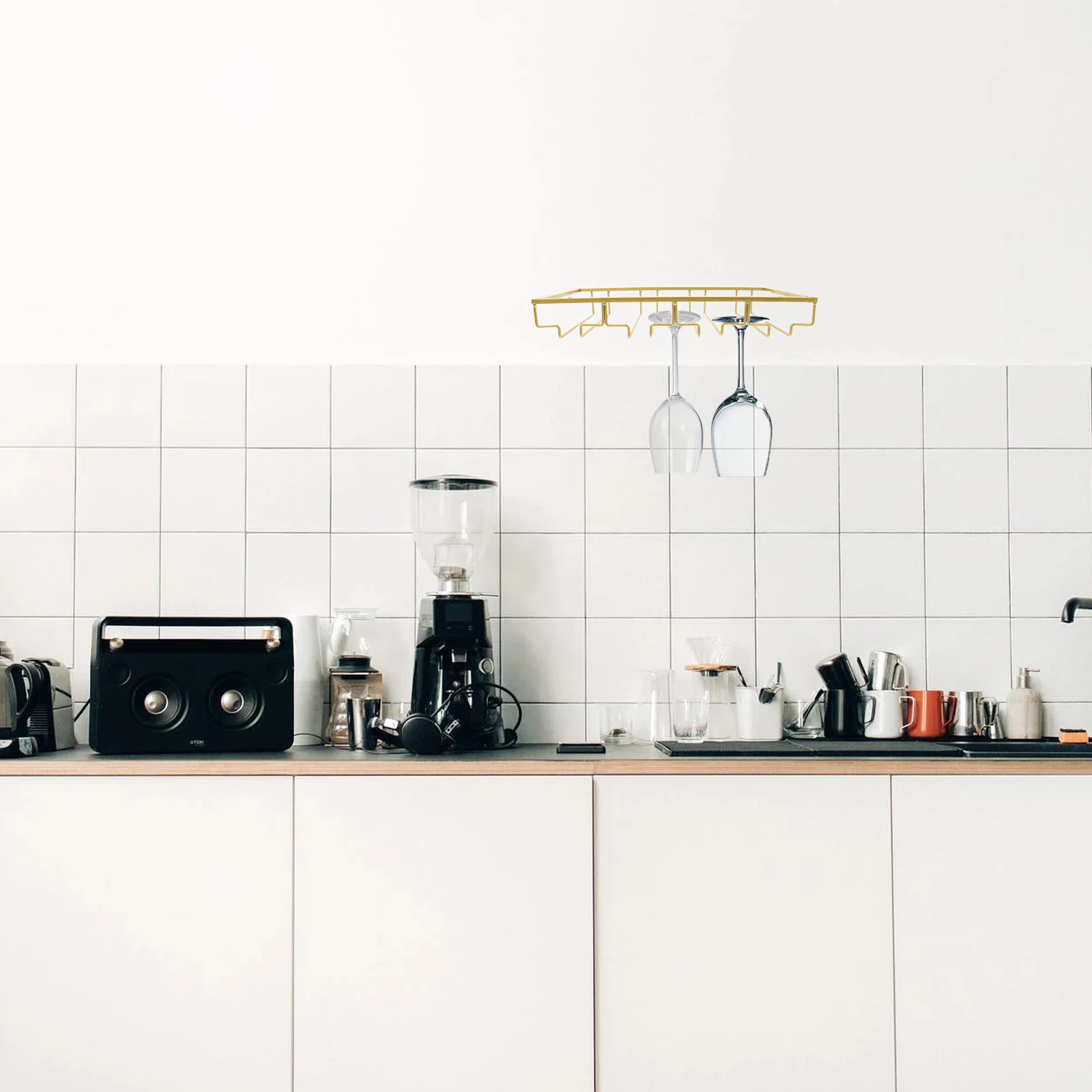 

Wine Glass Rack Iron Art Upside Down Wine Cup Holder Hanging Goblet Shelf Strong Load Bearing Kitchen Organizer