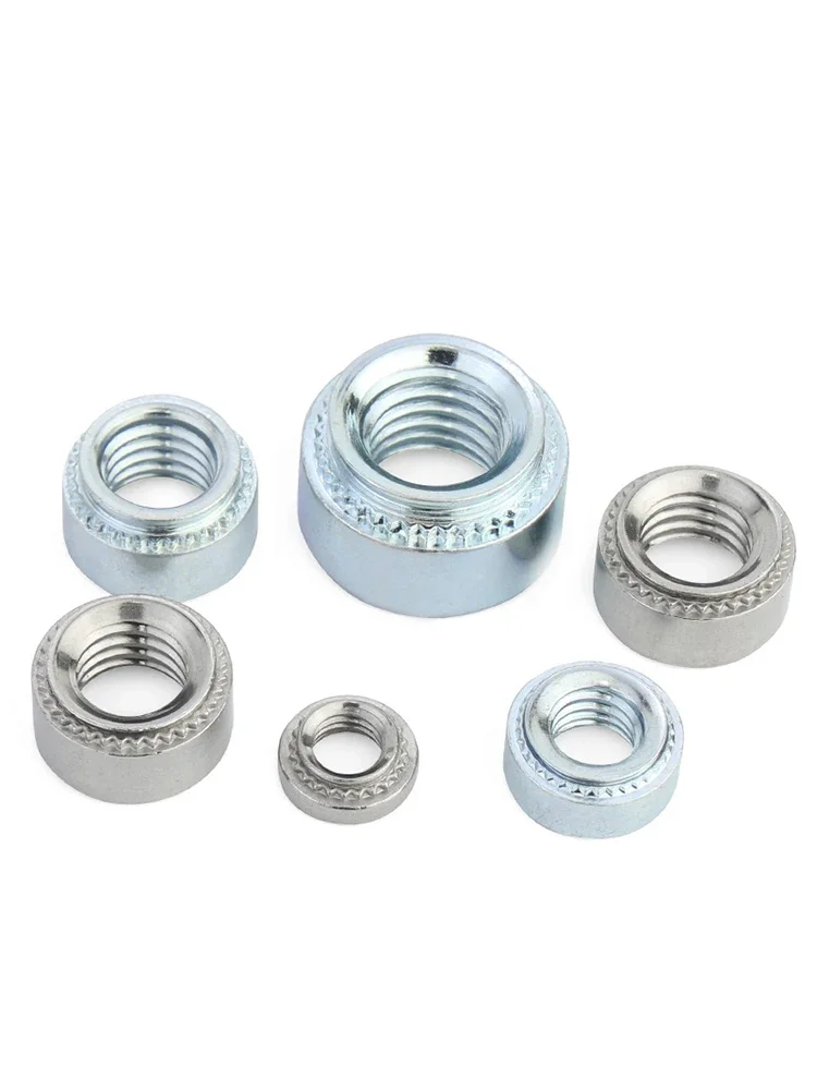 الجوز التثبيت الذاتي 304 الفولاذ المقاوم للصدأ المجلفن Swage الجوز M2 M2.5 M3 M4 M5 M6 M8 M10 التوصيل الجوز آلة أداة السحابات