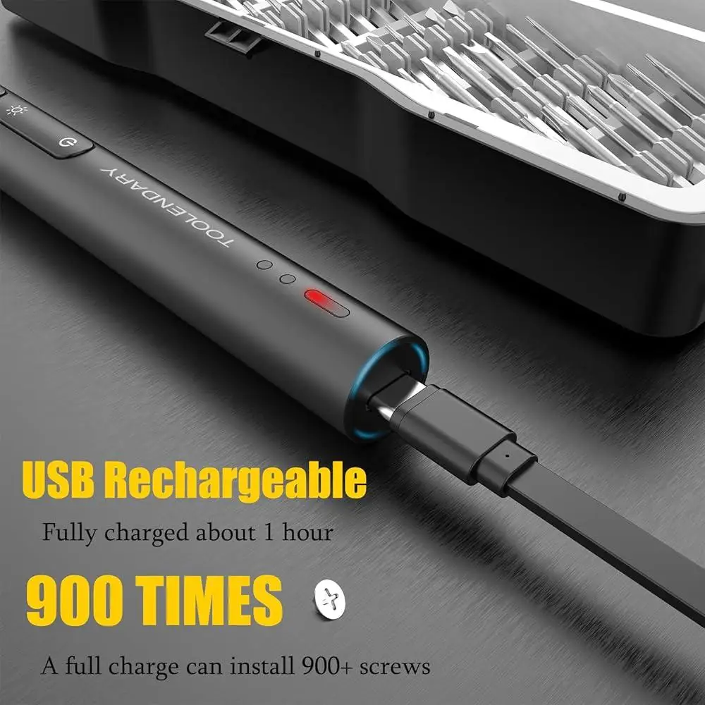 55 في 1 مفك كهربائي صغير مجموعة قابلة للشحن طقم مفك برغي دقيق المغناطيسي S2 الصلب بت أدوات التحكم في عزم الدوران المدمجة