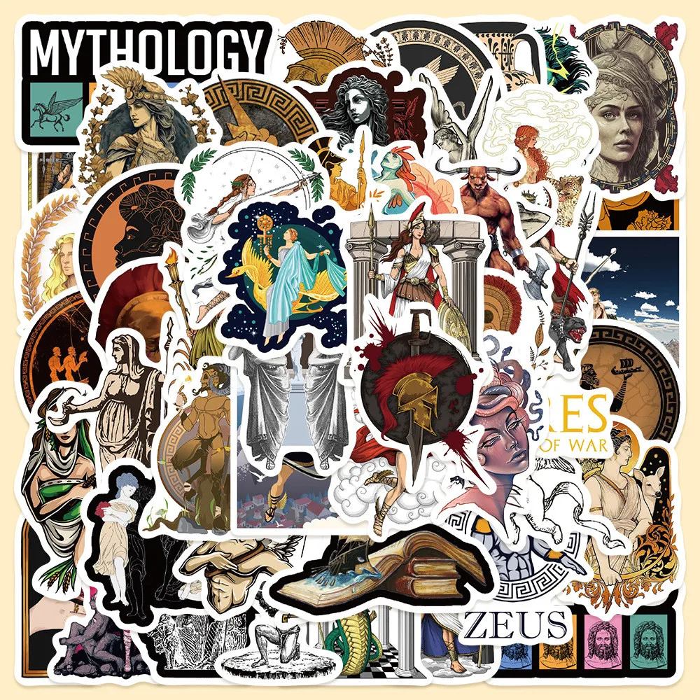 50 Stück griechische Mythologie-Ästhetik-Aufkleber – Dekor für Laptops und Notizbücher, AnimeWorlds Store