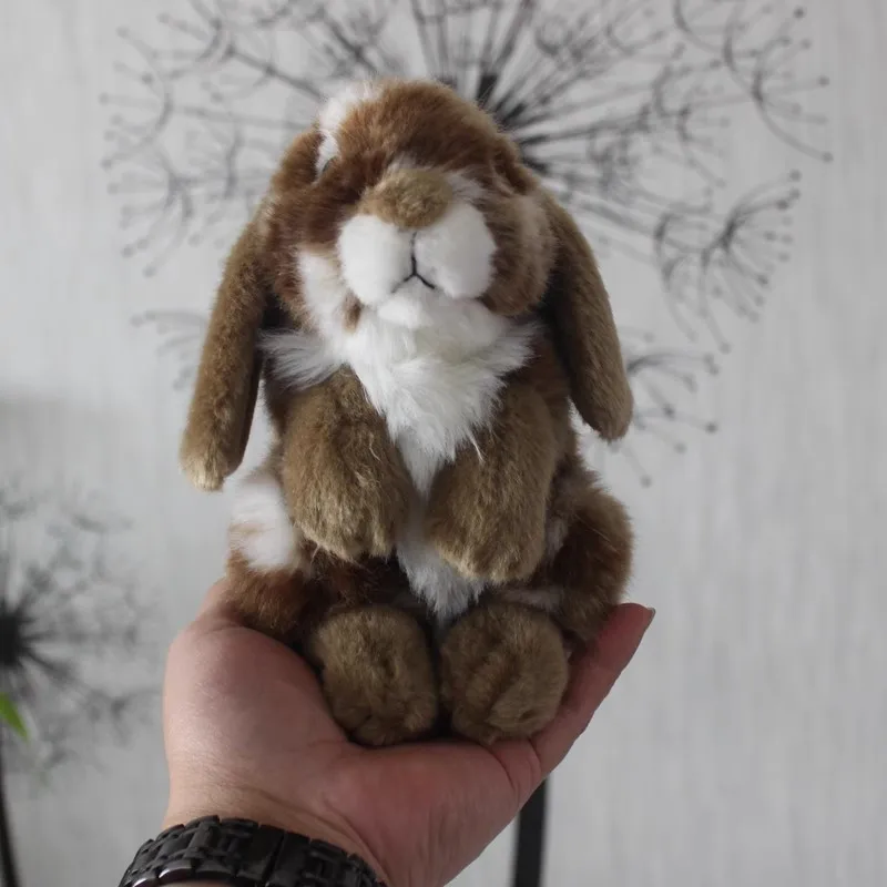 Simulated Animal Loppy Eared Rabbit Mini Bunny Wild Hare Nature Zoo Farm Holland Lop Model Plush Toy Stuffed Doll Boy Girl Gift