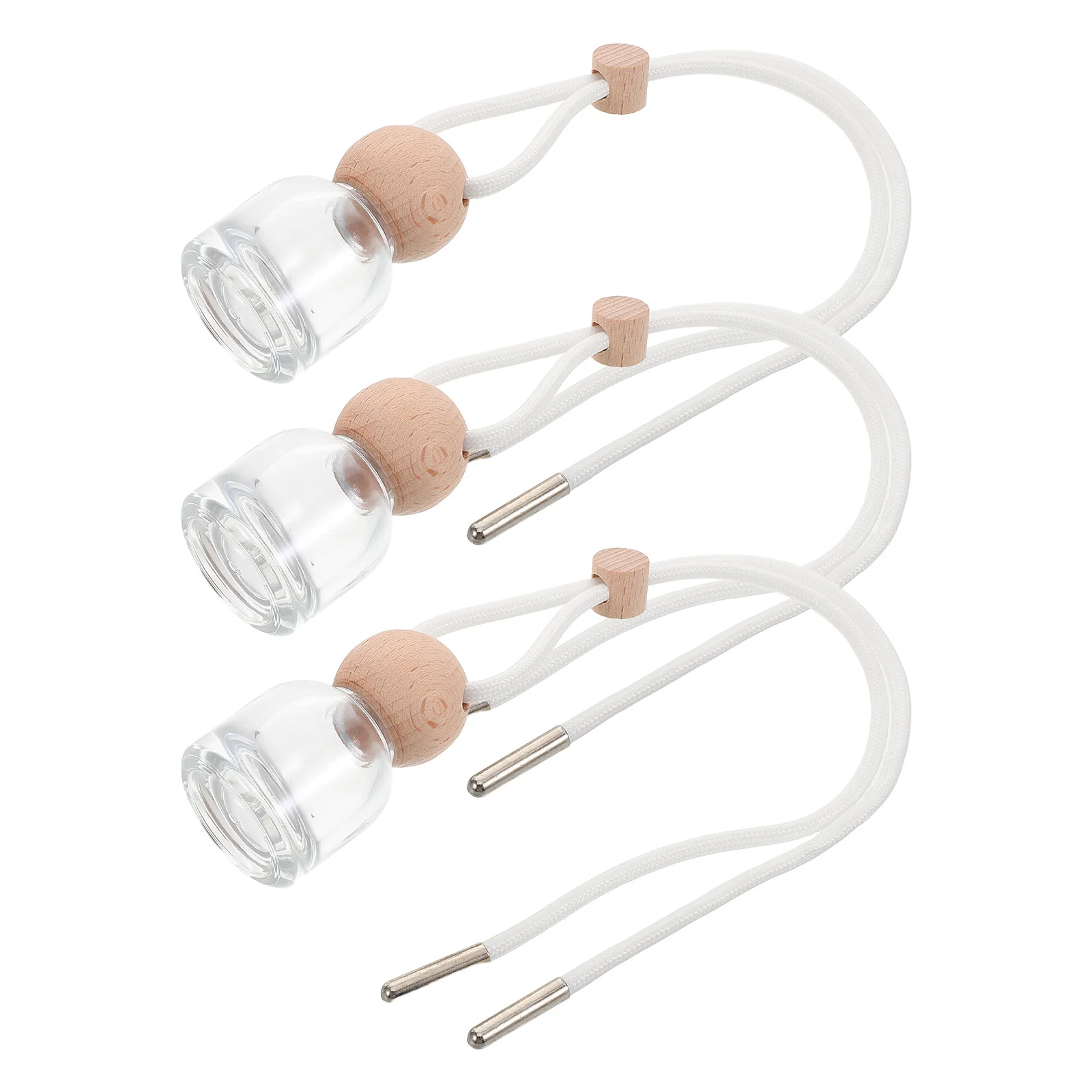 

10ml Wooden Cap Perfume Glass Bottles Empty Portable Diffuser Vials for Car Travel Office Dates Fragrance Oil