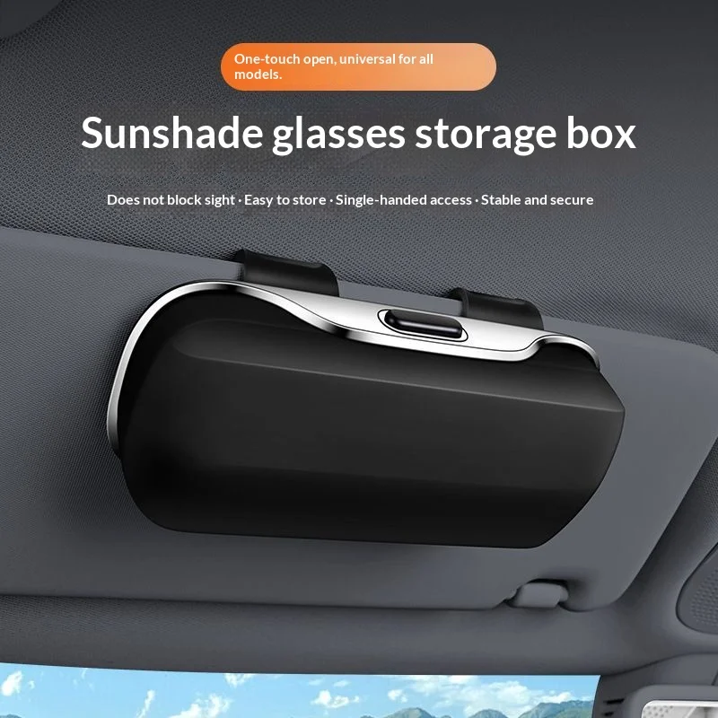 

Car Sun Visor Eyeglass Box Sunglasses Car Storage Box Universal In-Car Eyeglass Clip High-End Car Sunglasses Box