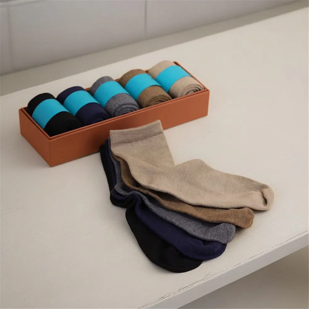 Cashmere Socks For Men one box, L*P Sweat-Absorbing, Warm and Deodorizing Comfortable Mid-Tube Socks, Over The Ankle