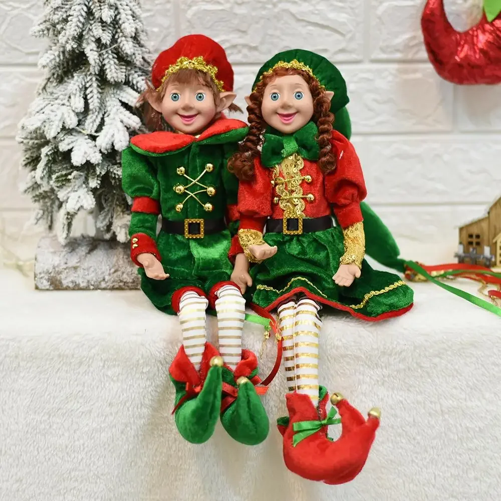 Imagem -06 - Elf Couple Plush Dolls Toys Christmas Tree Pendant Drop Ornamentos Pendurado Decoração Ano Novo Presentes de Natal para Crianças Par