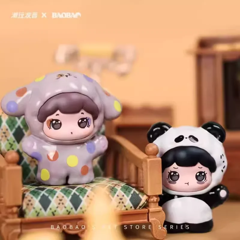 Mini fasola Baobao w sklepie zoologicznym seria pudełko z niespodzianką tajemnicze pudełko słodkie Anime Kawaii figurka lalka dekoracja kreskówkowa zabawki prezent dla dziewczynki