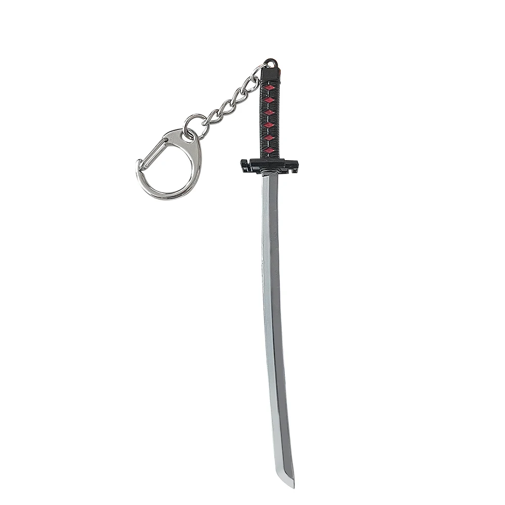 Anime Bleach Kurosaki Ichigo Zangetsu Sword Keychain Tensa Zangetsu Zanpakuto Weapon Pendant Key Chain for Men Car Keyring Gift