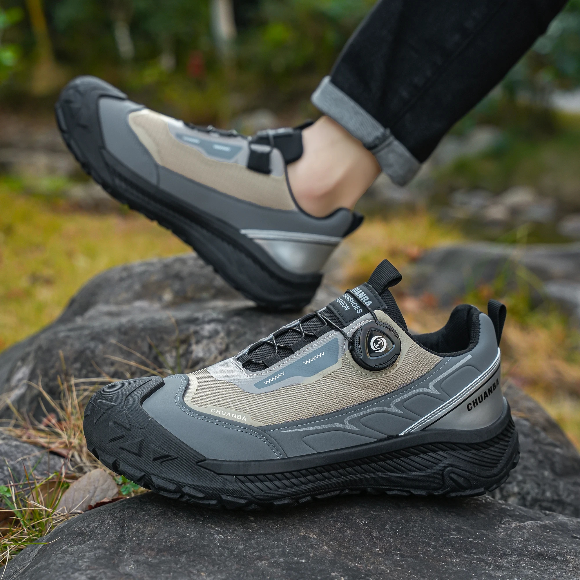 

Мужские легкие повседневные кроссовки для активного отдыха, черные, серые, хаки, размеры 39-48, материал — полиуретан с элементами из канваса