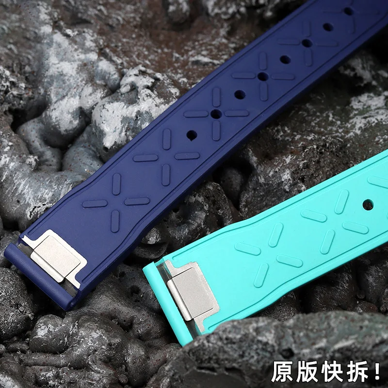 20mm 21mm Metal interface Quick Release FKM Fluororubber Watch Strap Waterproof For IWC IW328201 IW328203 IW328205 IW388108