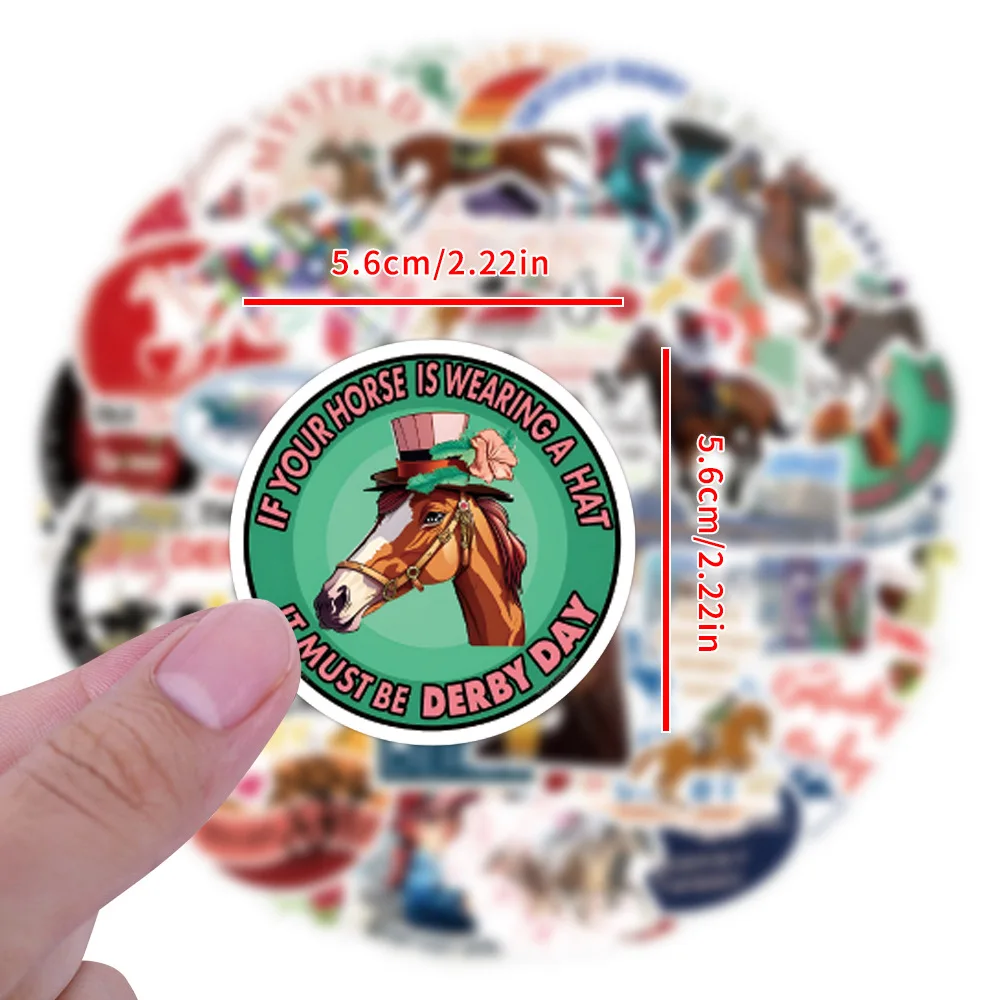 10/55 قطعة سباق الخيل كنتاكي ديربي الإنجليزية شعار المنافسة الكتابة على الجدران الديكور ملصقات مقاومة للماء لعبة أطفال #6