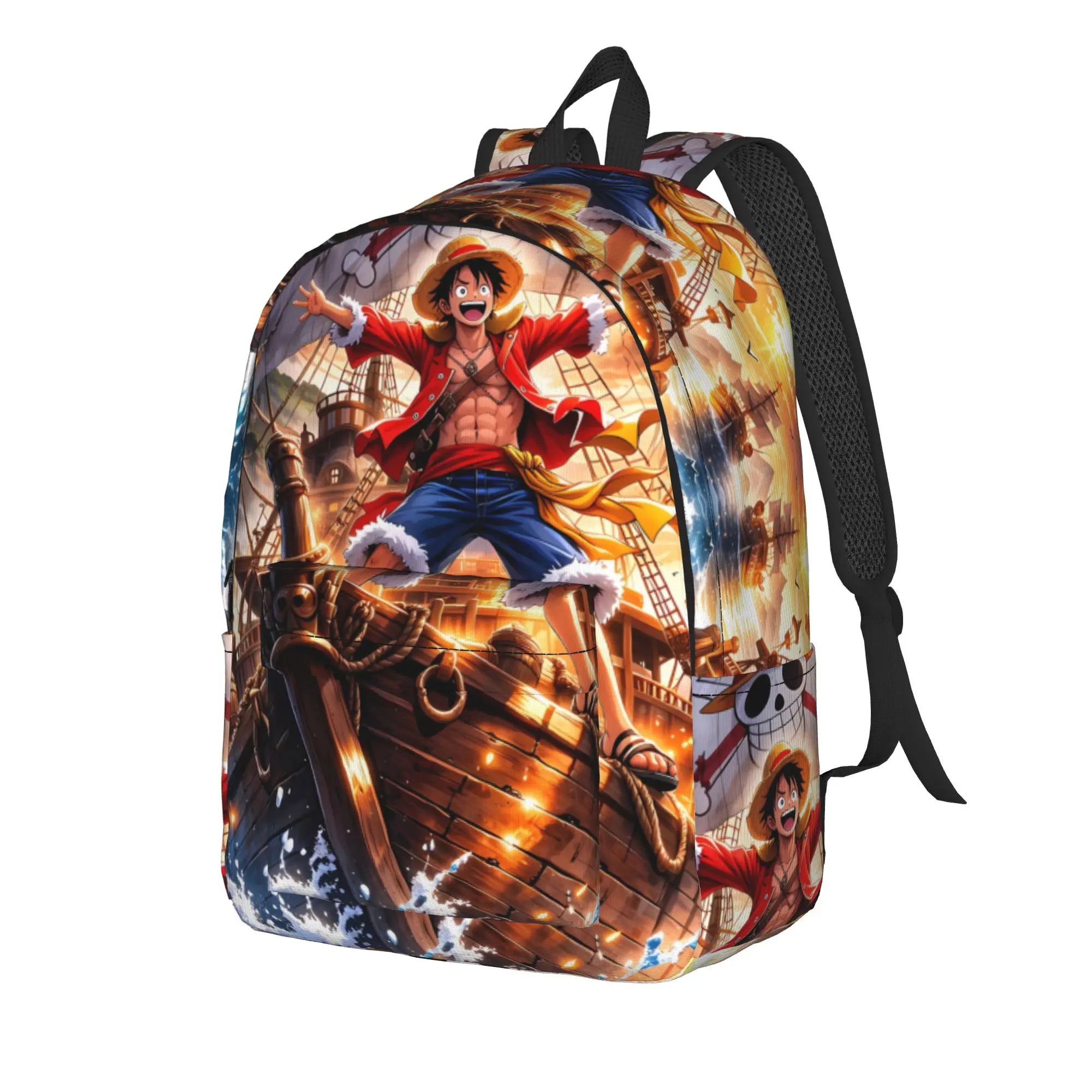 Epic Pirate Ship Luffy One Piece Backpack  Hiking Backpacks Unisex Custom Print School Bags Pretty Rucksack