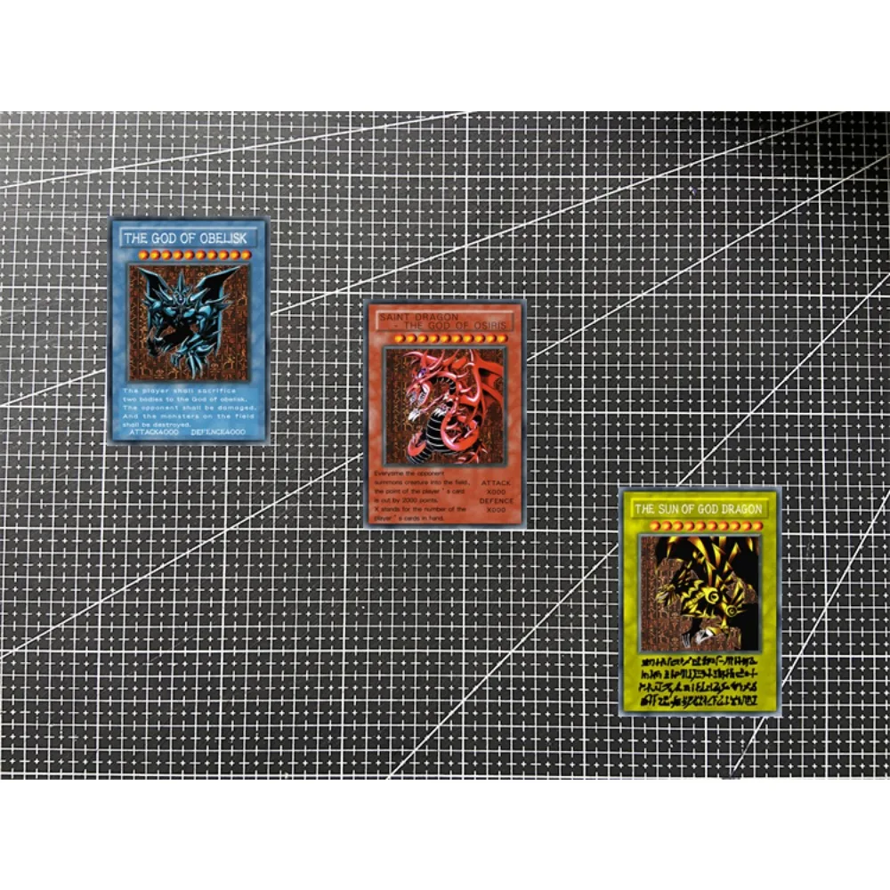 Yu Gi Oh Egyptian God THE GOD OF OBELISK Animation Characters Refraction Flash Card Anime Classics Game Collection Cards Toy