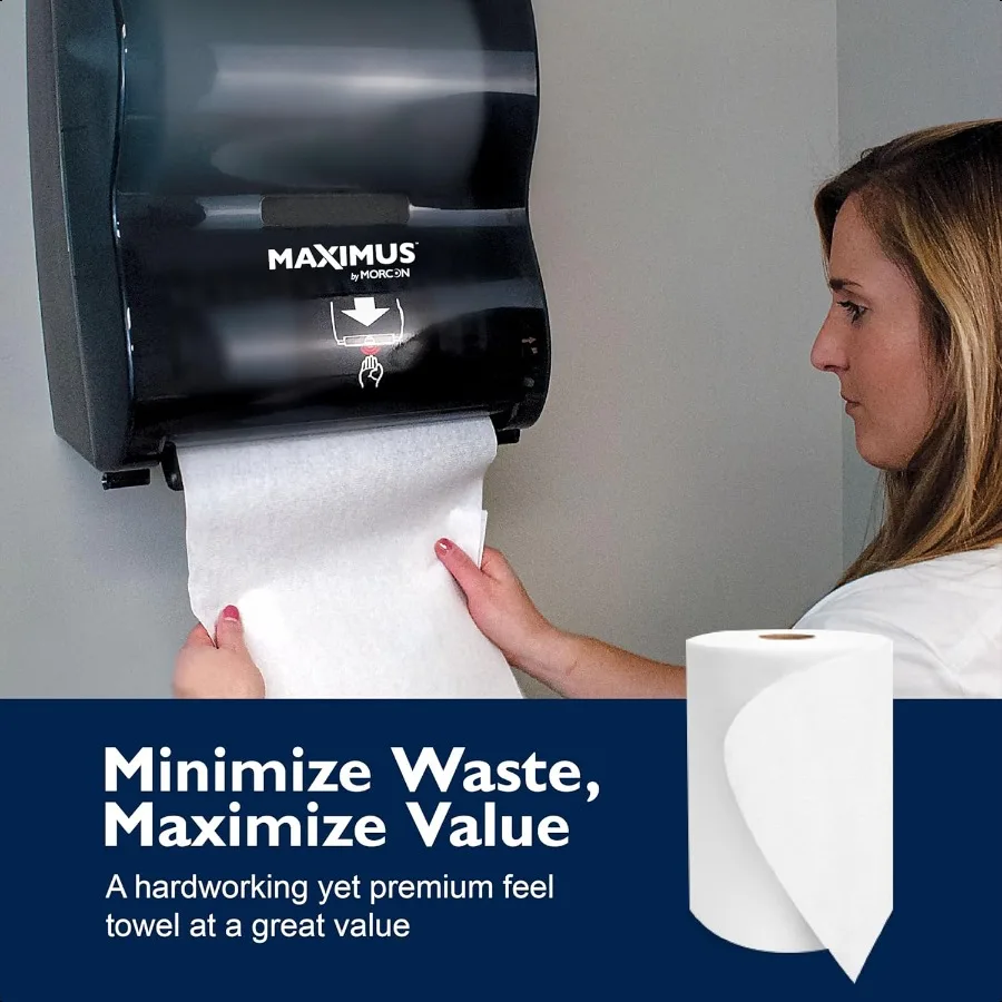 Maximus X1017 Premium TAD 10 لفات من المناشف الورقية مع لفات المناشف الورقية التجارية ذات السعة العالية مناسبة لـ O