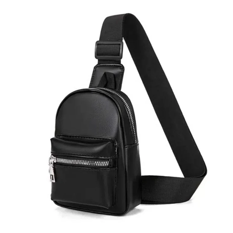 Bolso cruzado de cuero estilo coreano para hombre, bolso para tarjetas, bandolera de cuero de PU, bolso para teléfono con cremallera en negro y marrón, paquete de pecho