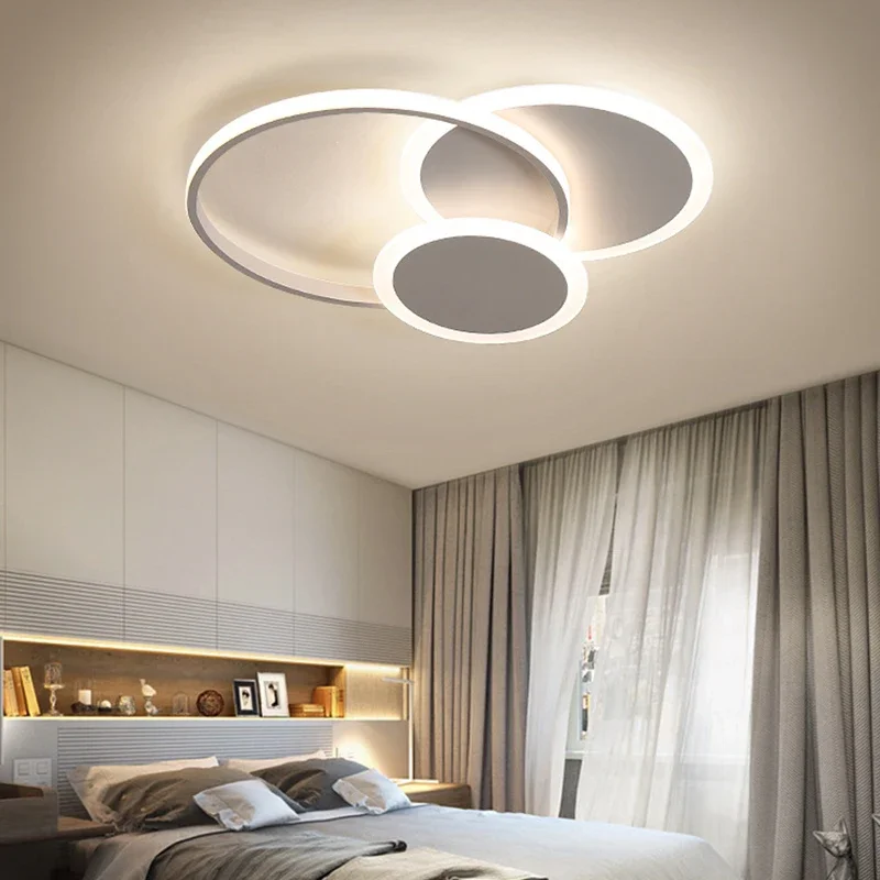 

Simple Modern Led Ceiling Lamp For Bedroom Living Room Kitchen Study White Ring Round Remote Control Chandelier Light Fixture