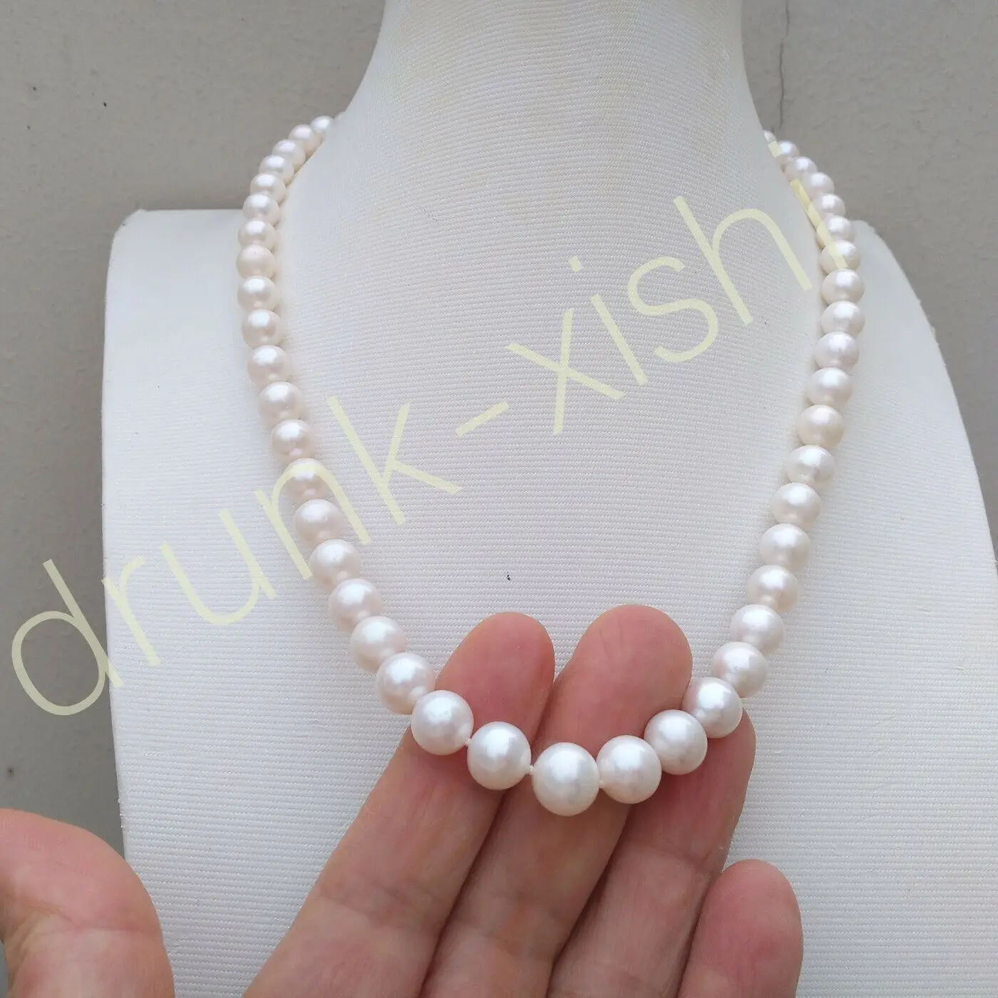 

18in 45cm Graduated Strand 6-10mm AAAA Japanese Akoya Natural Real Pearl Necklace Filled 14k Gold Clasp Nice Gift Free Shipping