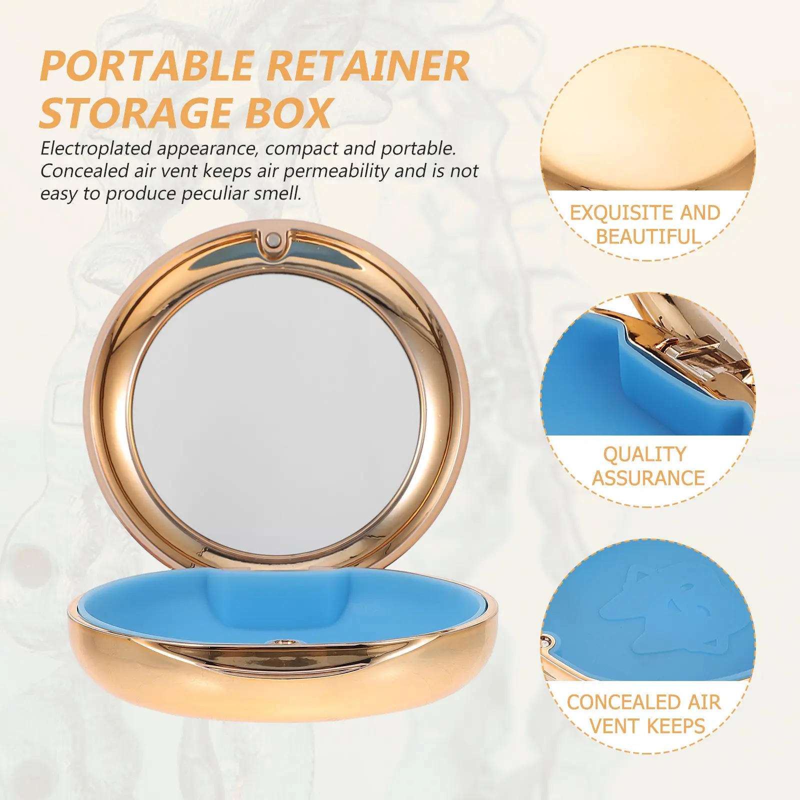 

1Pcs Premium Dental Retainer Case Portable Orthodontic Storage Box for Braces Dentures Oral Care Lightweight Mini