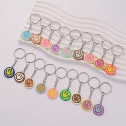 18pcs Cartoon Smile Face Keychain - Cute PVC Key Ring for Purse, Bag, Backpack - Perfect Charm Ideal Birthday Party Favors Gift