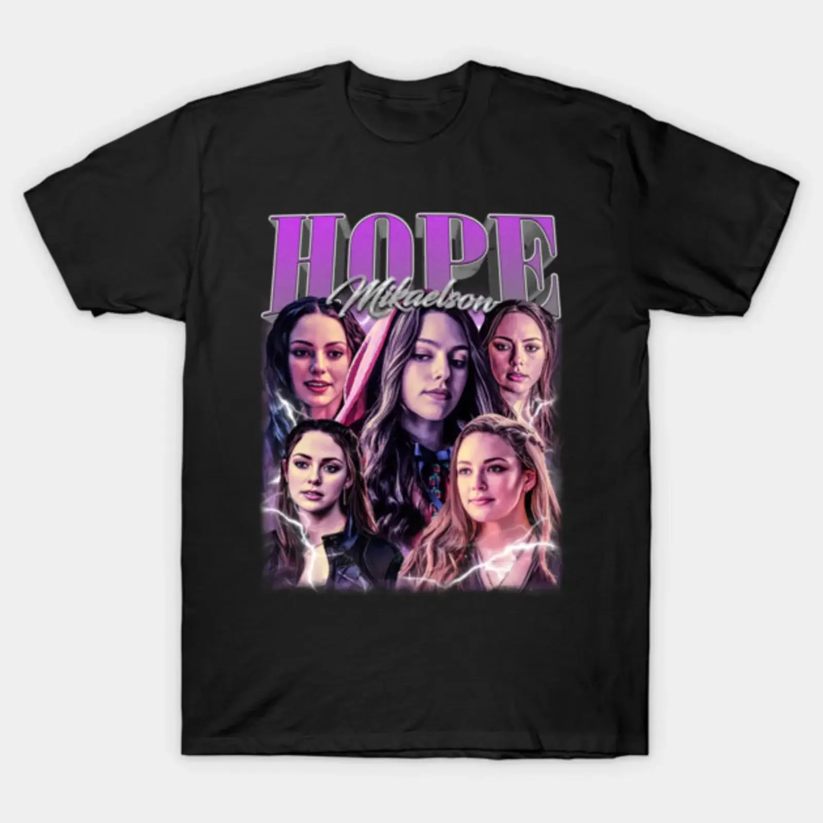 T-shirt vintage style années 90 Hope Mikaelson, délavé, polyvalent, confortable, décontracté, vêtements de créateur