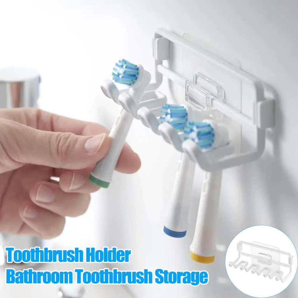 Electric Toothbrush Head Holder No Drilling Wall Mount Free Standing Bathroom Wall Countertop Toothbrush Head Organizer Rack