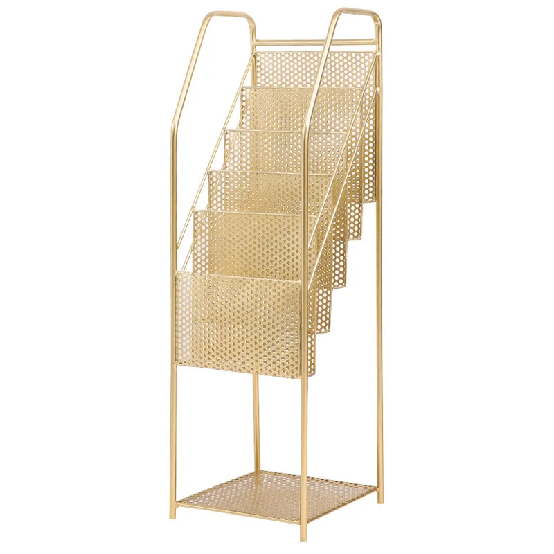 AOLIVIYA Nordic Wrought Iron Bookcase Cabinet Library Shelves Desk Bookshelf Floor Storage Rack Living Room Display Organizer
