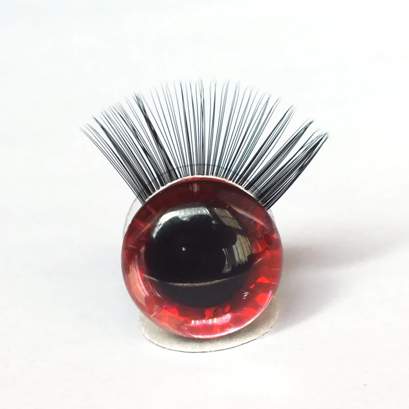 20pcs Toy Eyes With Eyelash 12-30mm Eyelashes 3D Safety Glitter Toy Eyes Eyelash For DIY Plush DIY Doll Making