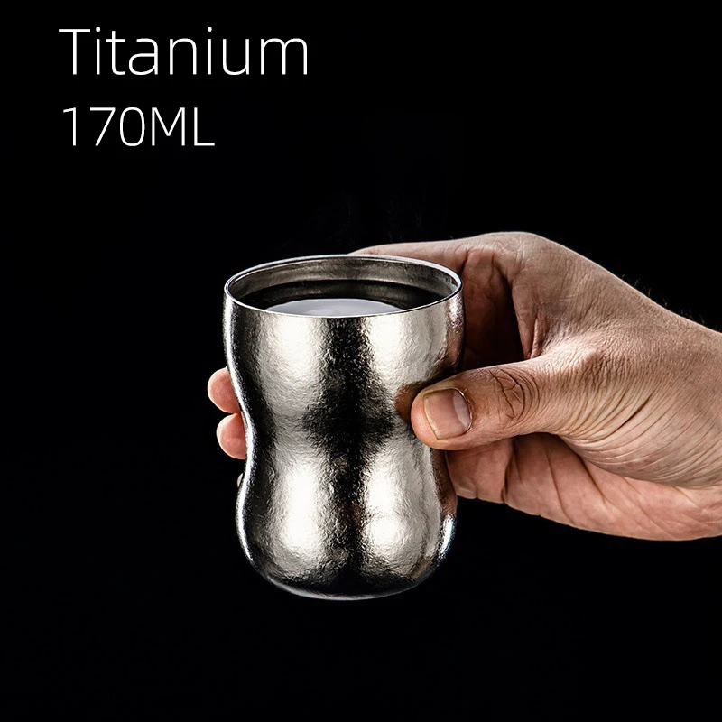 

Мини-титановые кружки, чай, пиво, wysky Milk Titan, маленькая кофейная чашка с двойными стенками, 170 мл, 5 унций, для кемпинга, пешего туризма, приключений на открытом воздухе