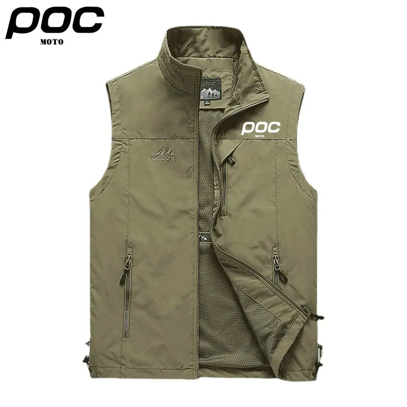 

MOTO POC Summer Outdoors Sleeveless Waterproof Bike Vest Casual Travels Thin Fishing Vest Waistcoat Cycling Wear Male Clothes