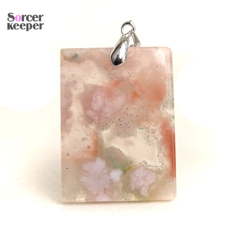 Women & Men Fashion Jewelry Pendants Necklaces With Chain Cherry Blossoms Agate Beads Quartz Gemstone Colares Femininos BP138