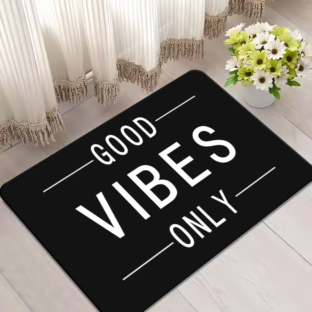 

Good Vibes Only Welcome Doormat Entrance Floor Mat Rug Indoor Front Door Bathroom Kitchen Living Room Mats Non Slip Carpet