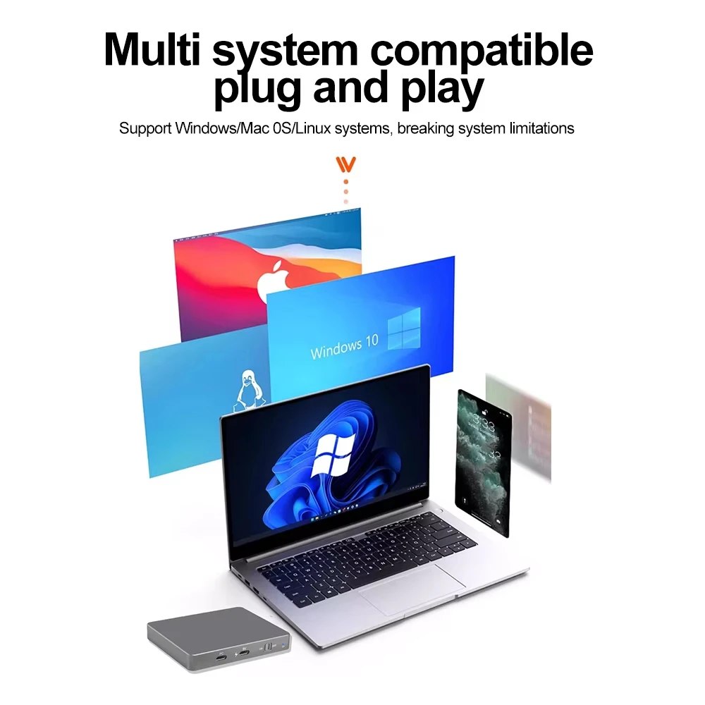 Gabinete dual-bay m.2 nvme ssd usbc 3.2 gen2 10gbps docking station m.2 nvme pci-e caixa de disco rígido externo para m2 ssd m/b & m chave