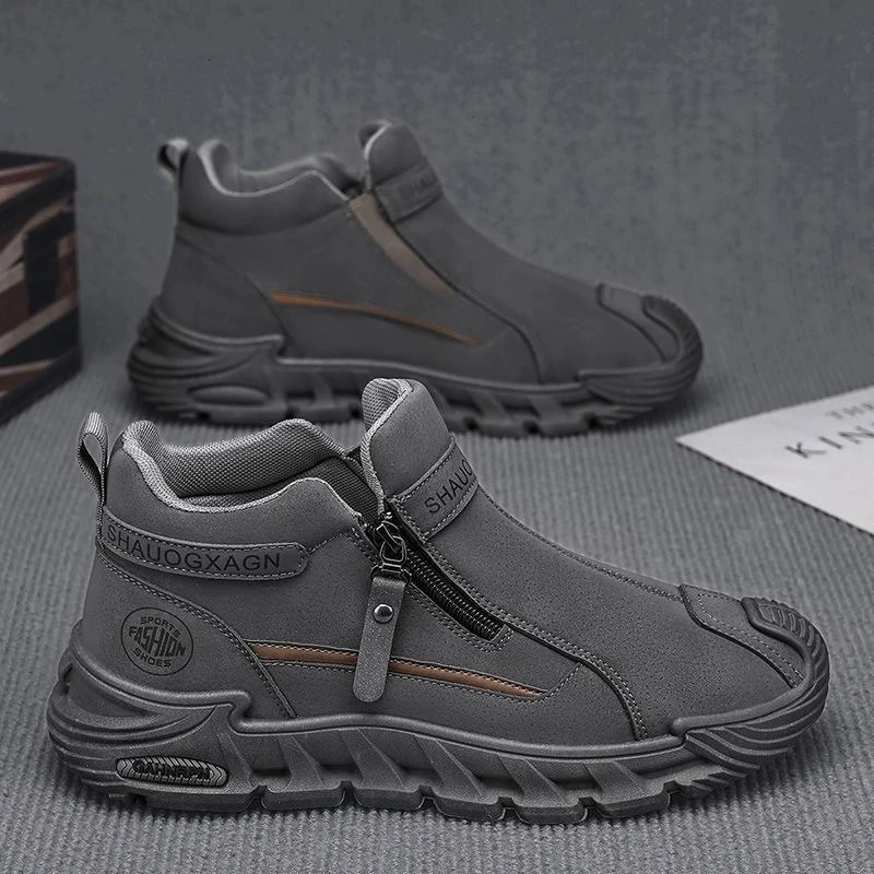 Herren Casual Arbeit Schuhe Fashion Zipper Vielseitig Männer Outdoor Klettern Schuhe Nicht Rutsch Verschleiß-beständig Turnschuhe Zapatos Para Hombre