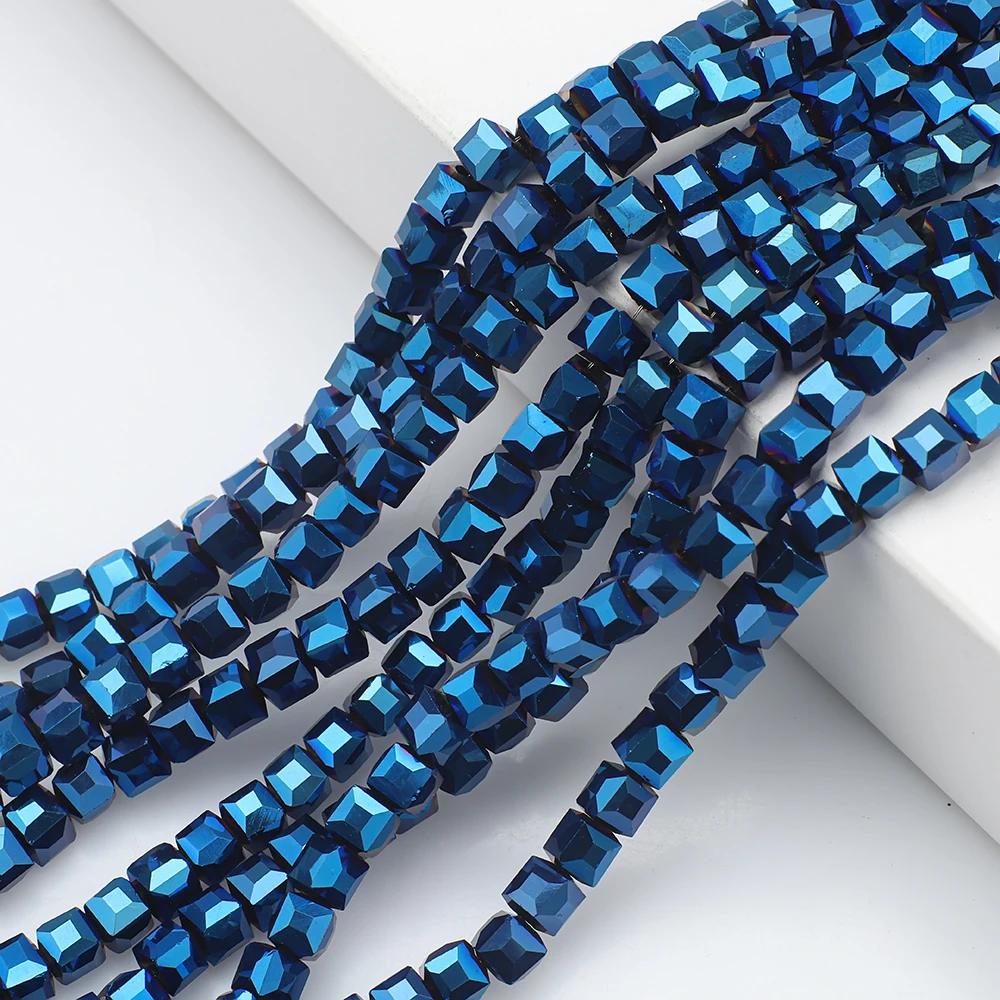 Crystal Square Crafts 2 3 4 6 8 10mm DIY Glass Faceted Loose Cube Beads China Beading Jewelry Needlework Accessories Wholesale