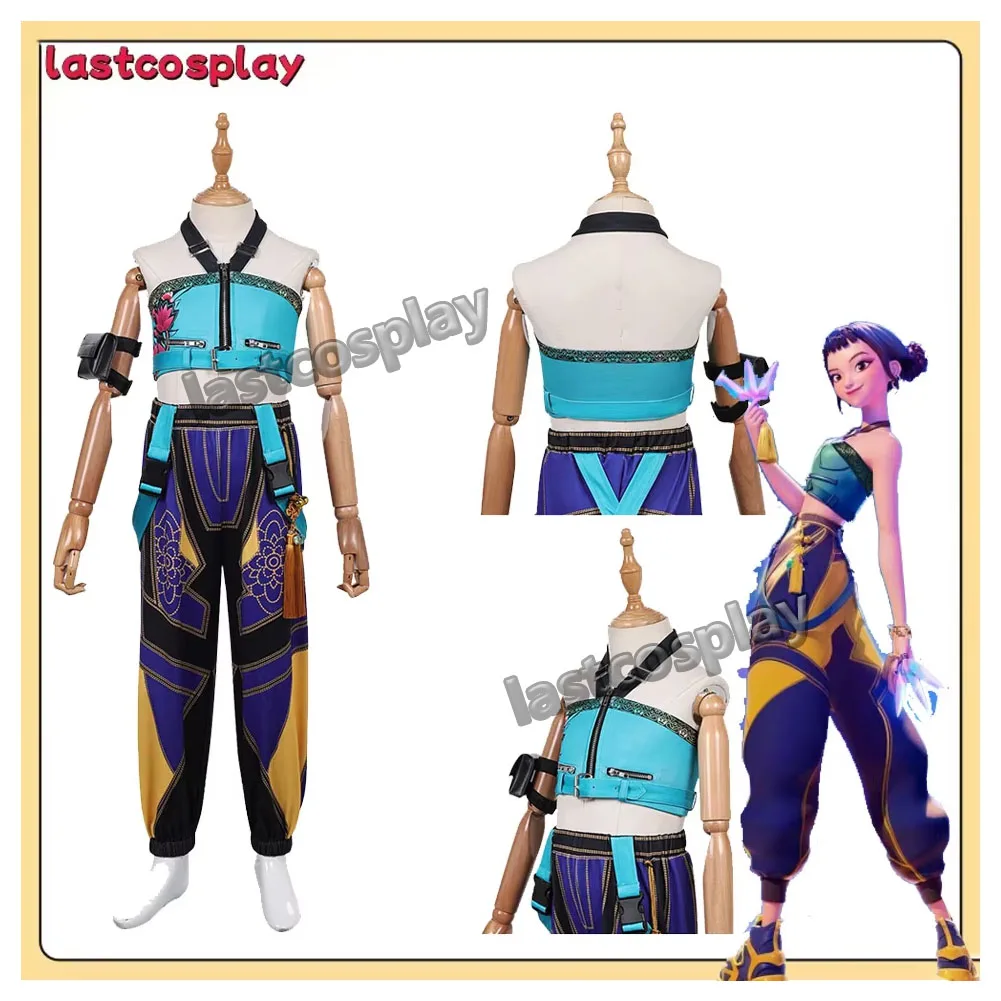 

Kids Zoey Costume Demon Cartoon Hunters Kpop Cosplay Children Girls Disguise Top Pants Outfits Halloween Carnival Clothes