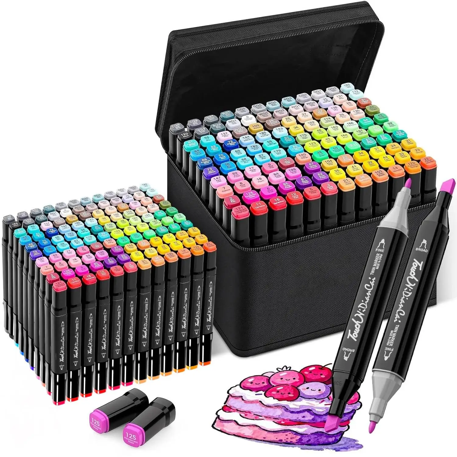 

Alcohol Marker Pens Set 24/40/60/80/128/160 Colors Dual Brush Tip Art Markers for Artists Adults and Kids Art Supplies