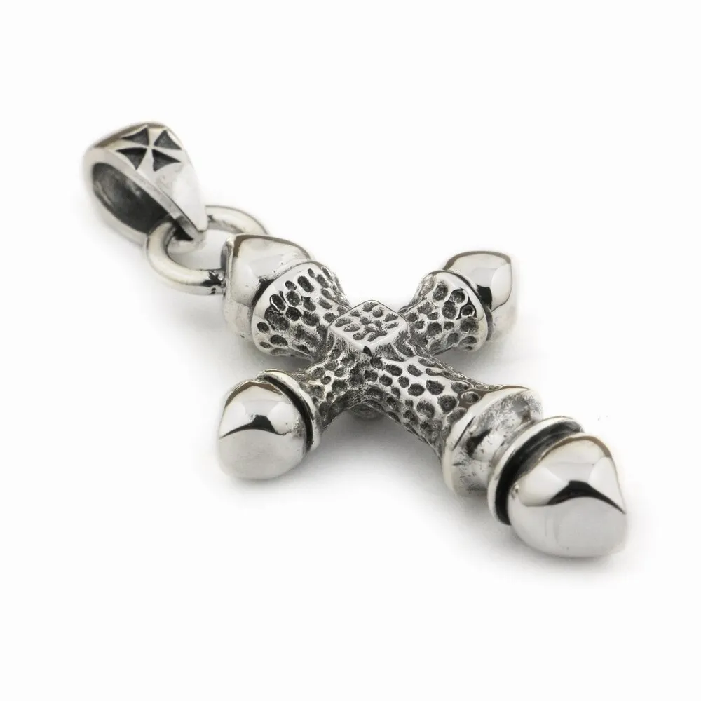 

925 Sterling Silver Cross Pendant Mens Biker Rock Punk Charm Jewelry 8A043 GC