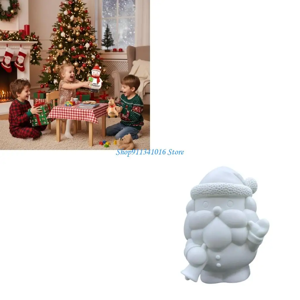  Christmas Theme Unpainted Savings Box Craft For DIY Holiday Decoration PVC Resin Safe for Kids