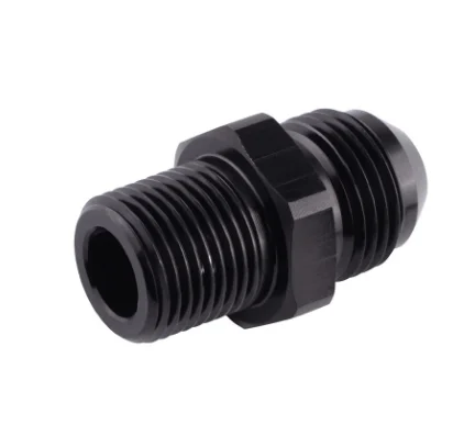 Aluminum 10AN Male Flare to 3/8 NPT Male Fuel Hose Fitting Adapter Straight Black Anodized JIC 10 AN 7/8-14 to 3/8 NPT Thread Pi