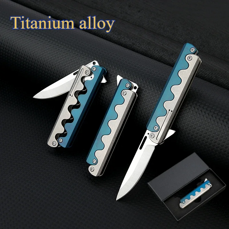 NEW Titanium alloy creative snake shaped knife D2 steel mechanical decompression outdoor self-defense fruit kitchen knife