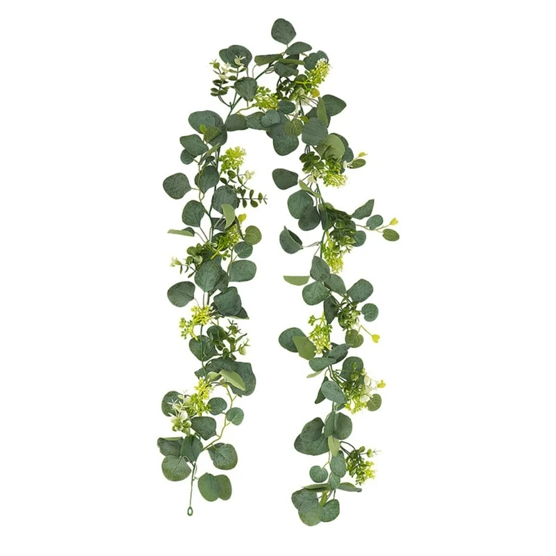LX0C 60 Flower Eucalyptuses Garlands 180 سم ملحقات داخلية وحفلات زفاف