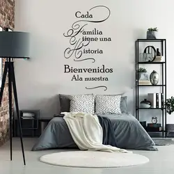 1 pc new Spanish text--Every family has a story Wall Sticker Living Room Bedroom Spanish Cada Familia Tiene Una Historia