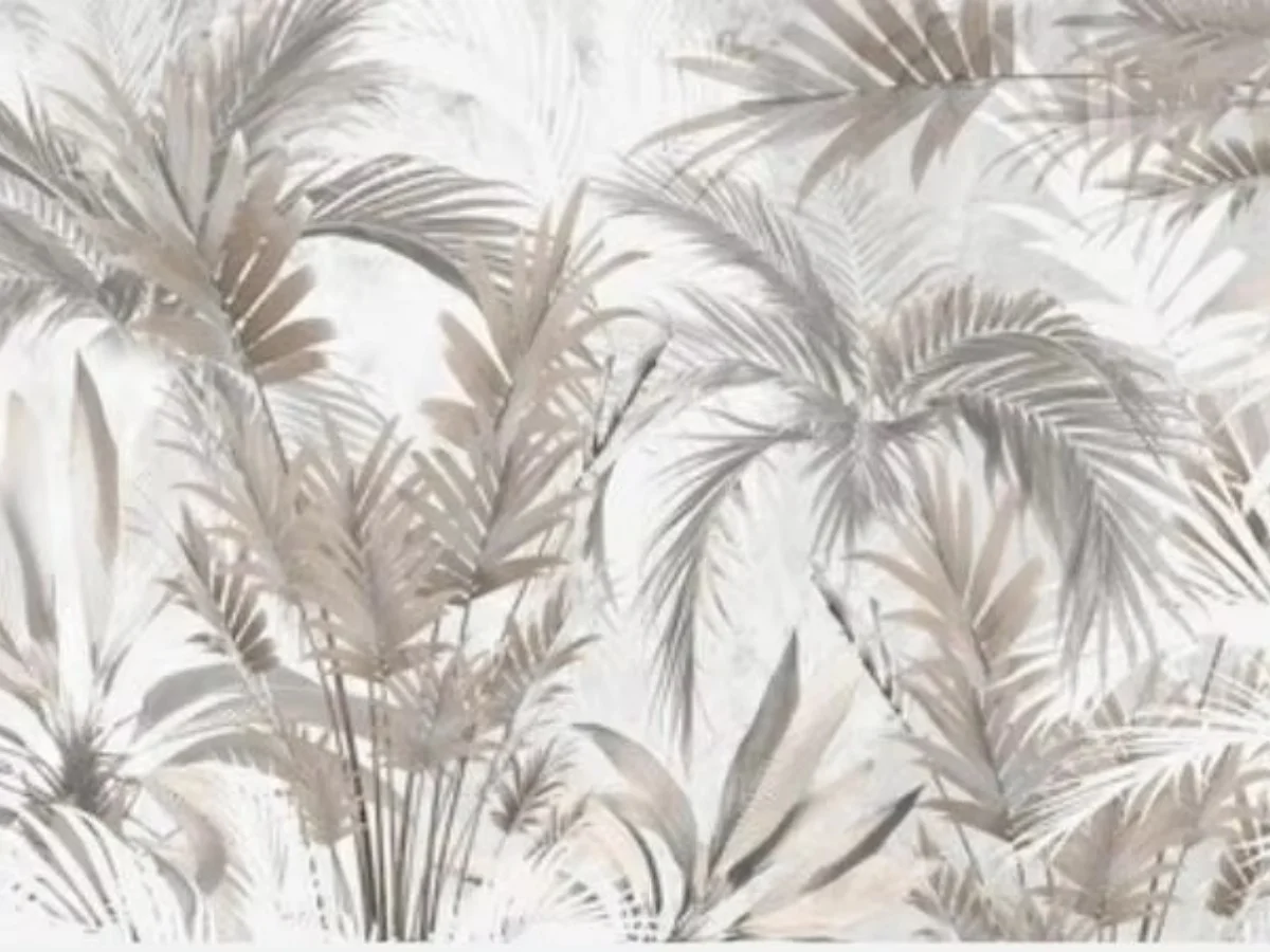 

Фотообои на заказ с изображением тропических деревьев и листьев в туманном лесу, фоновые обои для домашнего декора, 3D-обои для гостиной и спальни.