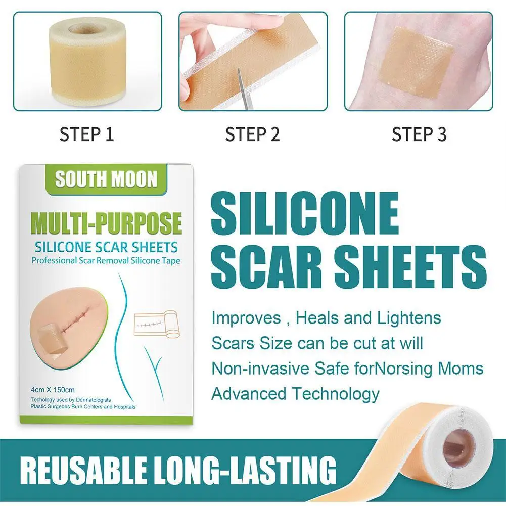 150cm Silicone Gel Scar Sheet Patch Treatment Removal Tape Acne Trauma Burn Scar Skin Repair Scar Treatment Skin care Beauty